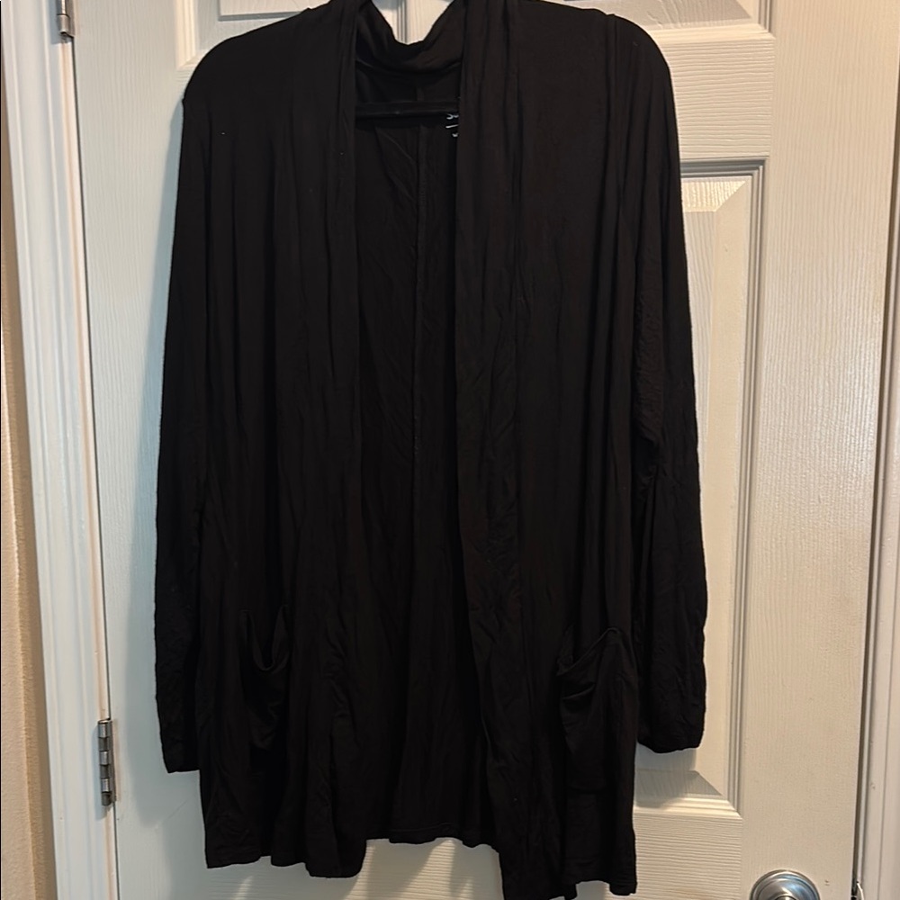 Torrid Black Cardigan Sweater Long Flowing Knit